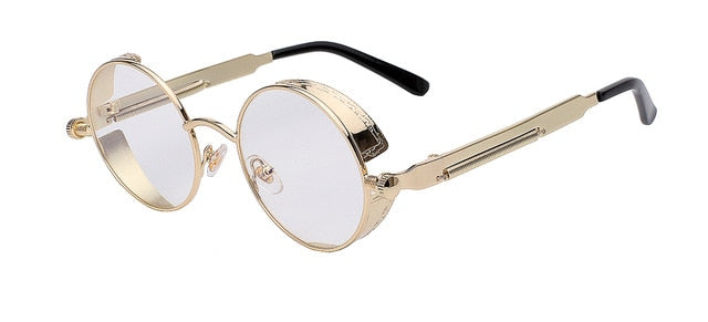 Round Metal Sunglasses Steampunk for Men and  Women