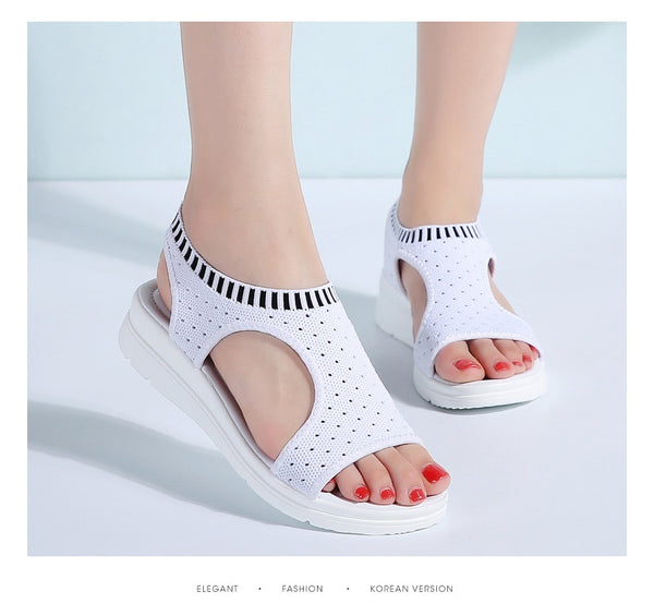 Summer Wedge Comfortable Slip-on Flat Sandals  Ladies Women