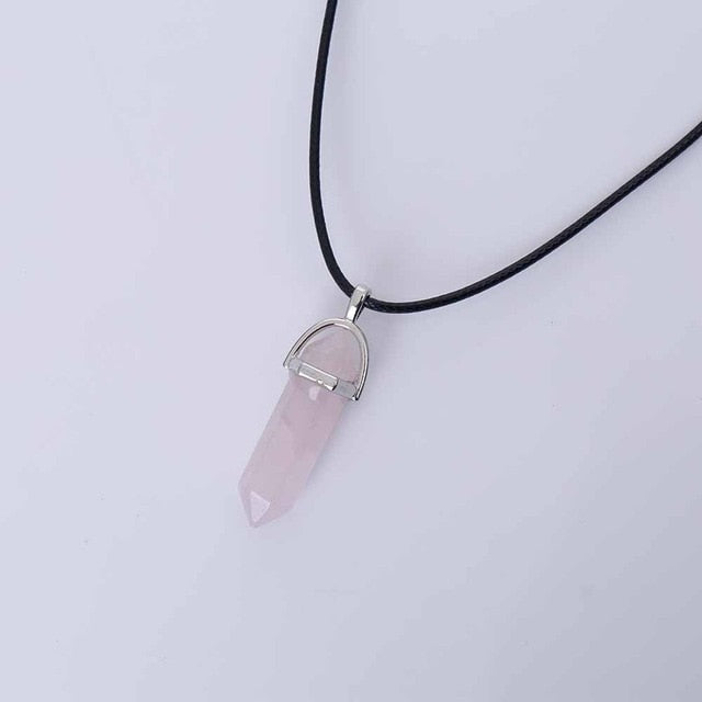 Hot Hexagonal Column Necklaces Natural Crystal Pendants Stone - MARJA MALL