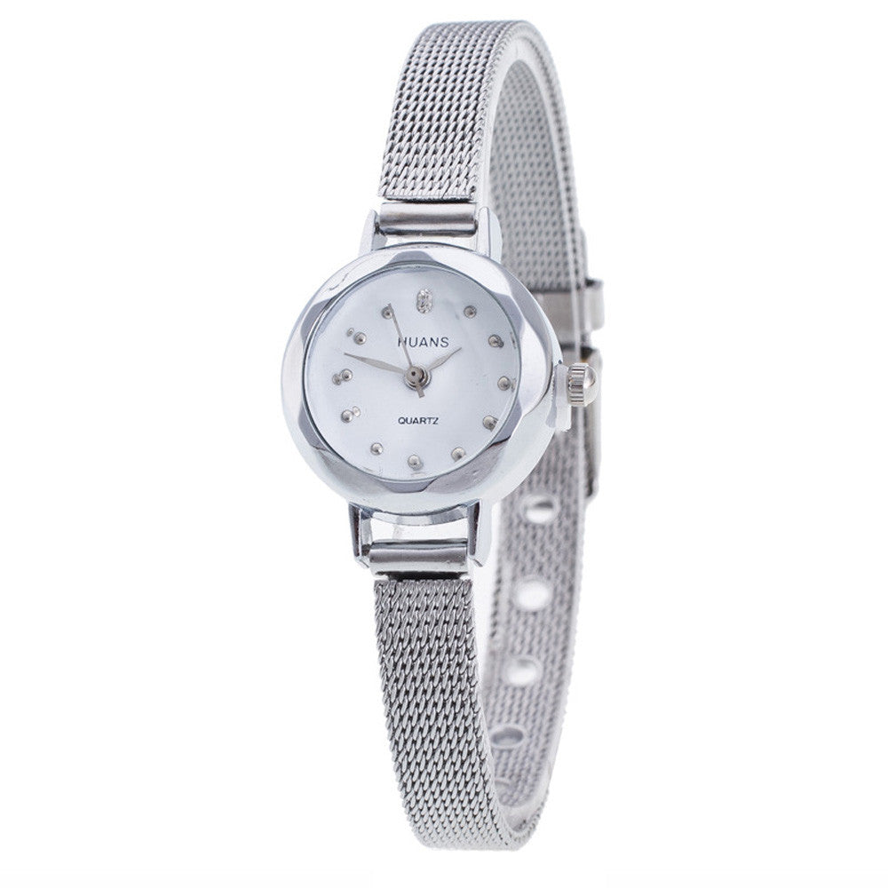 Small Round Dial Women Mesh Stainless Steel Band Quartz Watch Famous Luxury Top Brand