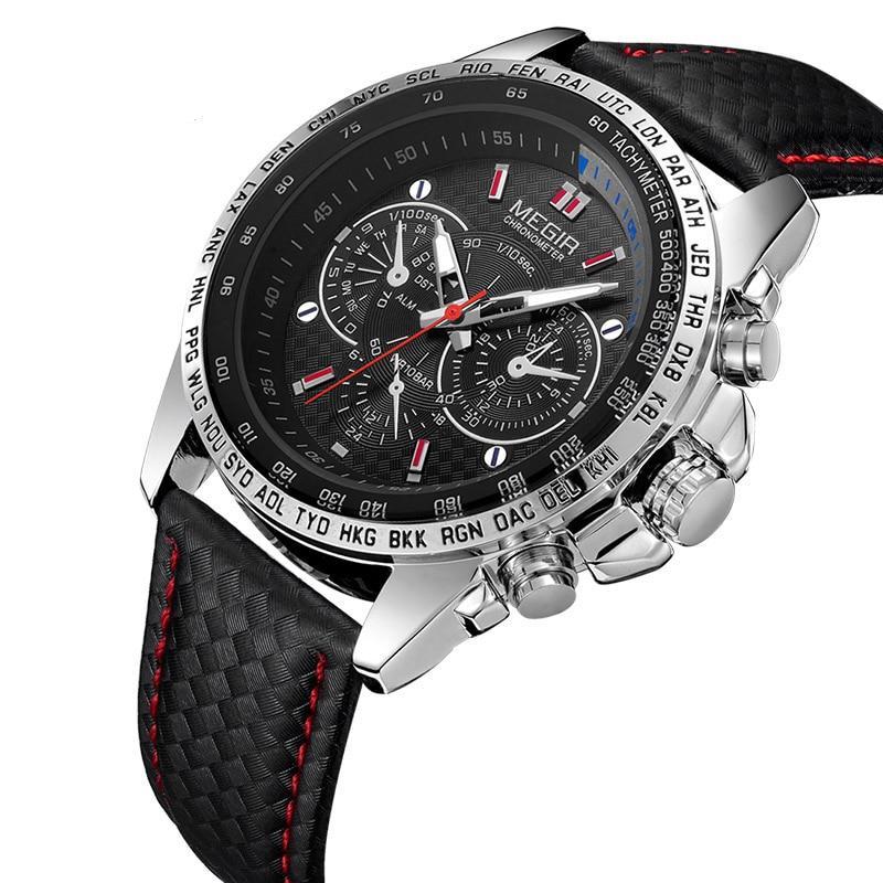  Top Luxury Quartz Watch Men Fashion Casual Luminous Waterproof Clock from MEGIR Brand